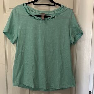 Chico's Mint Green Short Sleeve Top Size 1/M